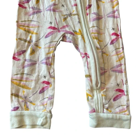 Burt's Bees Baby Girls 3-6M Pajamas Full Zip Pink Dragonfly One Piece Organic - Picture 5 of 8
